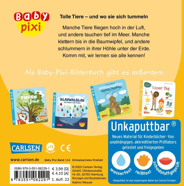 Actual product image Baby Pixi (unbreakable) 114: Great animals (German)
