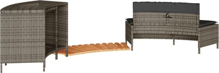 Produktbild VidaXL Whirlpool Umrandung Poolumrandung Poolverkleidung Grau Poly Rattan
