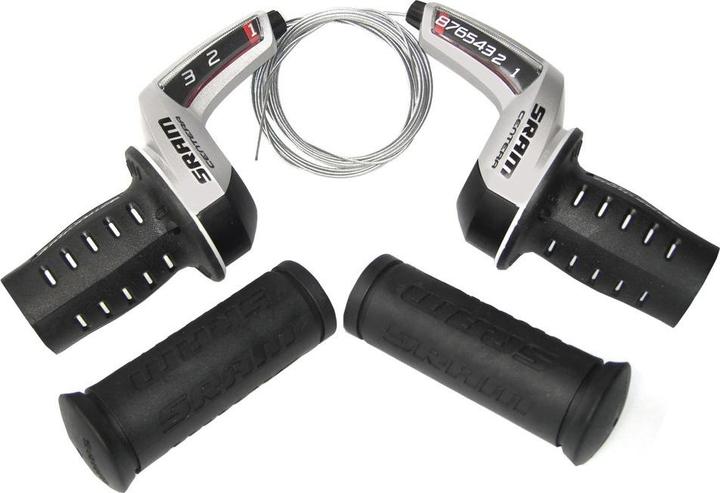 Actual product image Sram Paire de Commandes de Vitesses Grip Shift CENTERA 3x8V Poign