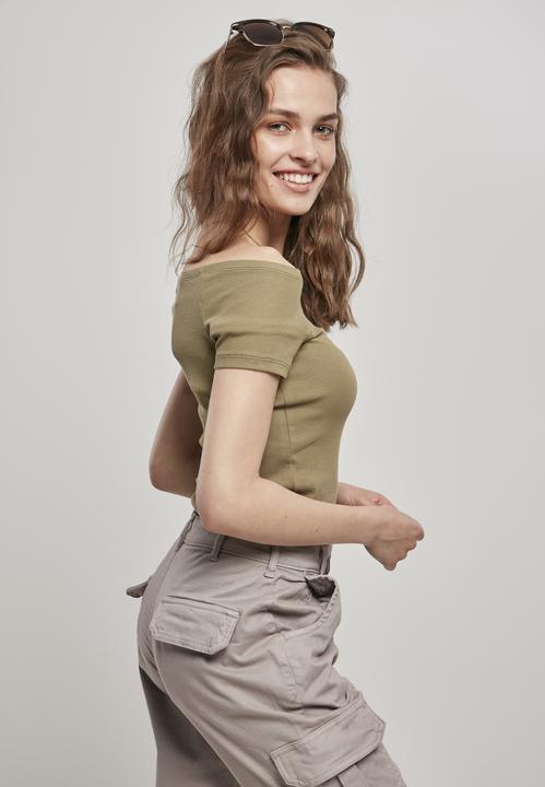 Actual product image Urban Classics Ladies Off Shoulder Rib Tee (3XL)
