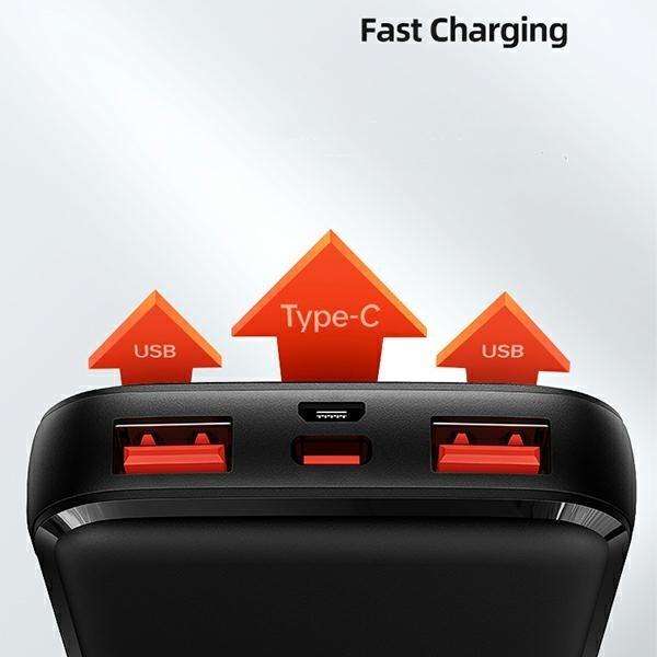 Image du produit Usams PB58 10000 mAh Power Bank Noir (10KCD16101) (10000 mAh, 22.50 W, 37000 Wh)