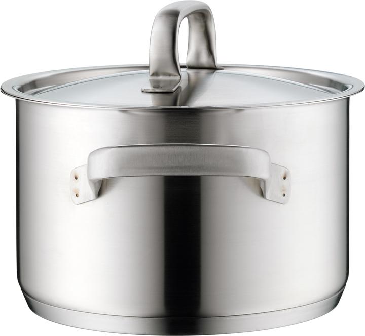 Produktbild WMF Kochtopf Fleischtopf Induktion 20cm Metalldeckel Gourmet Plus Edelstahl 18/10 (20 cm, Kochtopf, Edelstahl)
