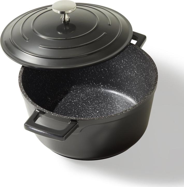 Produktbild Stoneline 20094 Roasting Pot, ø 20cm, with cast aluminum lid, capacity 2,6L, black (20 cm, Bräter + Schmortopf, Aluminium)