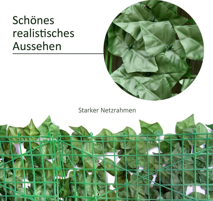 Immagine prodotto Swisshandel24 Siepe artificiale Siepe di privacy Piante Siepe Decorazione murale Verde scuro 300 x 100 cm (300 cm)