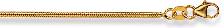 Natsumi Schmuck Halskette Gelbgold 18K/750 Schlange matt 1.6mm (750/18 K Gelbgold, 45 cm)