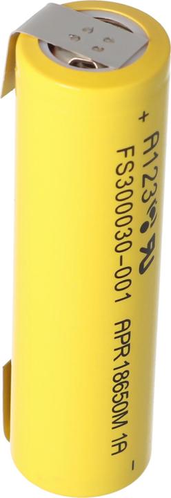 Immagine prodotto A123 Systems A123 APR18650M-A1 1100mAh 3,2V - 3,3V LiFePo4 Akku mit Lötfahne U-Form (1 pz., 1100 mAh)