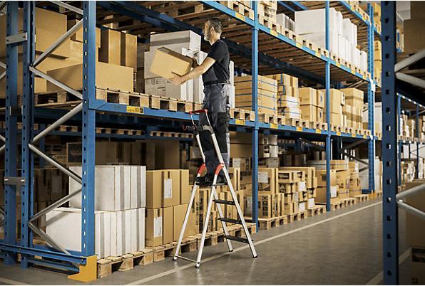 Produktbild Hailo L100 TopLine, Alu-Sicherheits-Stehleiter, 6 Stufen (Stehleiter, 17 cm)