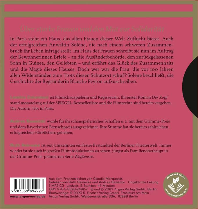 Immagine prodotto La casa delle donne (Laetitia Colombani, Andrea Sawatzki, Claudia Marquardt, Ruth Reinecke, Tedesco)