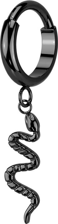 Image du produit Star Piercing Micro anneau segment pliable noir pendentif serpent (Titane G23, sans laiton)