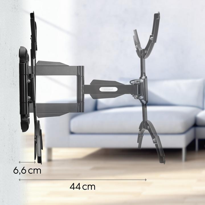Produktbild Hama TV-Wandhalterung FULLMOTION, 3 Sterne, 229 cm (90"), Schwarz (Wand, 90", 50 kg)