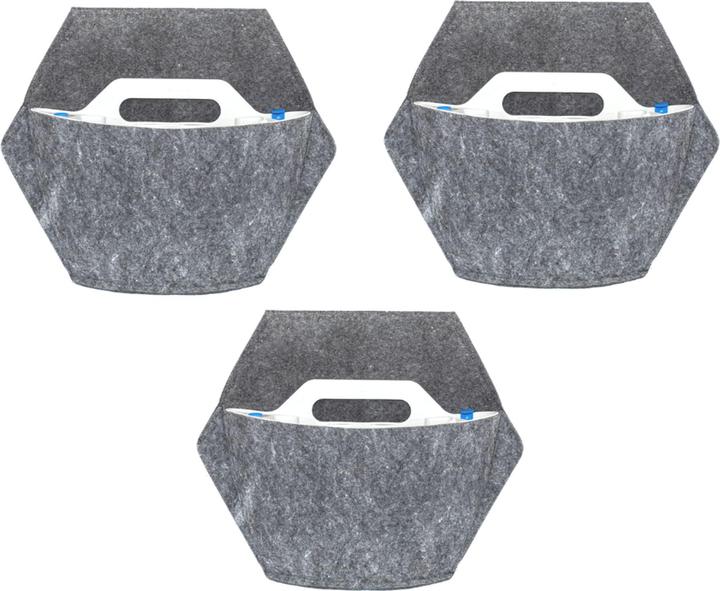 Actual product image CitySens 3 Pack Wall Planters white planter gray textile cover (10 cm)