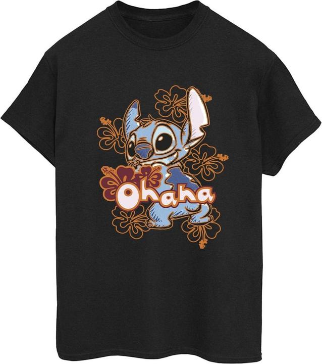Disney Lilo And Stitch Ohana Orange Hibiscus TShirt (XL)
