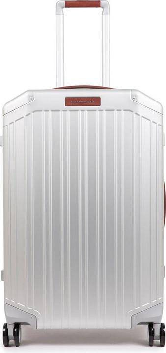 Actual product image Piquadro Ultra Slim Medium Suitcase Gray/Leather (75 l, M (50 - 90l))