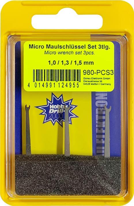Produktbild Donau MICRO-MAULSCHLÜSSEL-SET 3-tlg. 1-1,3-1,5mm