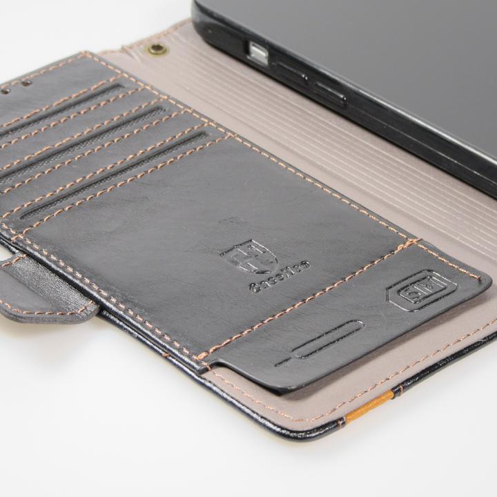 Image du produit PhoneLook Etui cuir Flip Wallet en cuir véritable avec stripe design et compartiment à cartes (Apple iPhone 13 Pro)