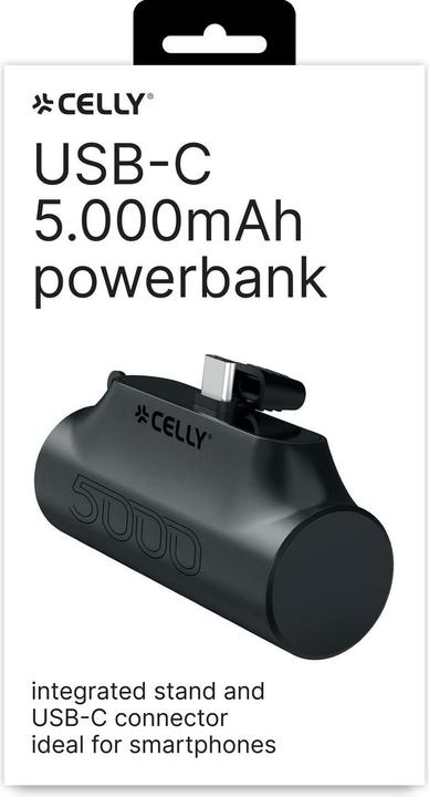 Actual product image Celly PowerBank Compact Usb-C 5000mAh (5000 mAh, 10.50 W)