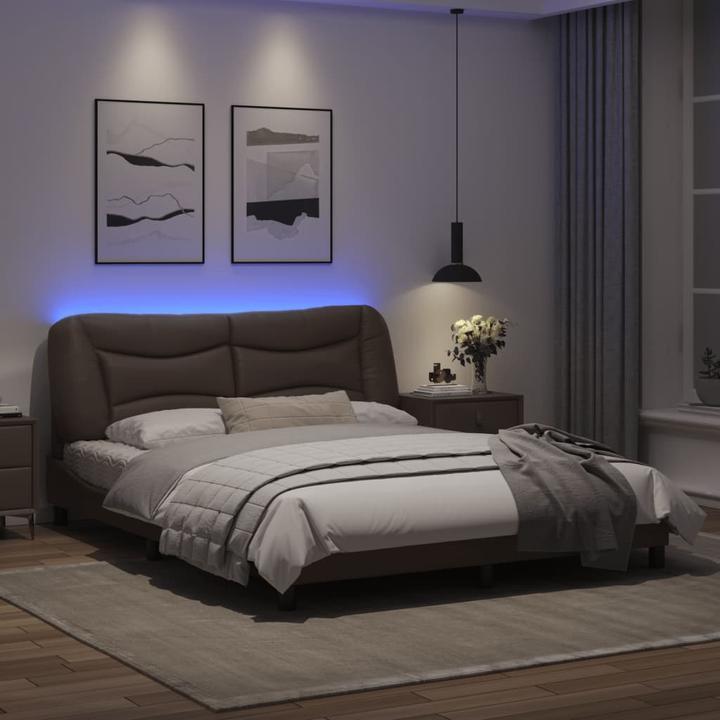 Produktbild VidaXL Bettgestell mit LED Kunstleder (160 x 200 cm)