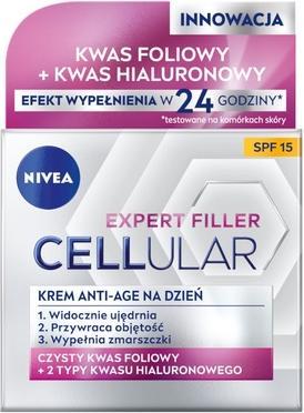NIVEA Hyaluron Cellular Filler + Ujędrnienie SPF15 przeciwzmarszczkowy krem na dzień 50ml (50 ml, Tagescreme, SPF 15)