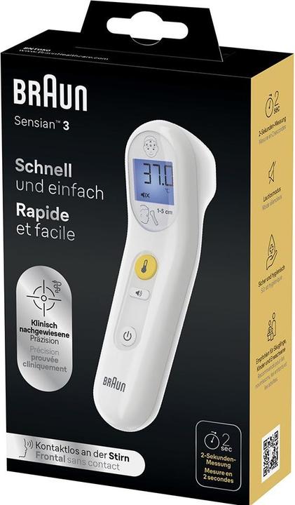 Produktbild Braun Sensian 3 berührungsloses Stirnthermometer BNT050WE (Stirn)