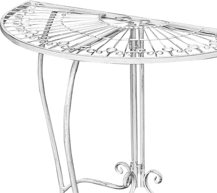 Actual product image Mojawo Wall table side table garden table balcony table semicircular foldable white (80 cm)