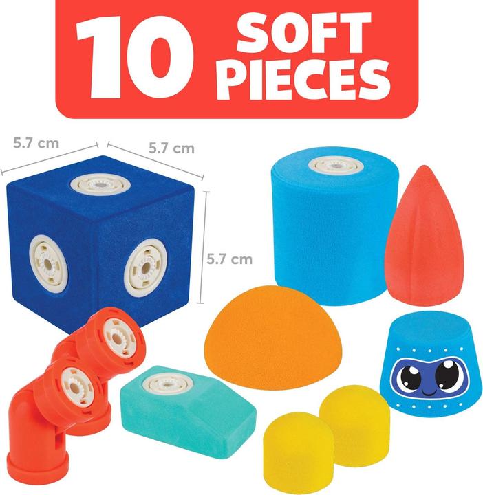 Actual product image Blockaroo magnetic foam blocks robot box