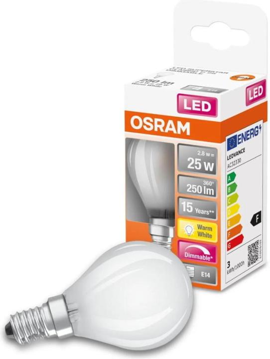 Produktbild Osram Led Retrofit Classic P (E14, 2.80 W, 250 lm, 6 x, F)