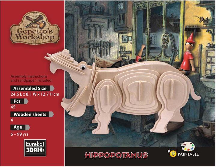 Produktbild Eureka! Gepetto's Workshop Holzbaukasten 3D - Nilpferd