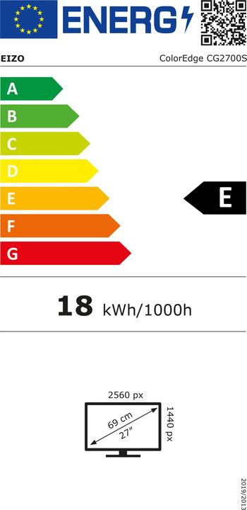 Label énergétique Eizo CG2700S ColorEdge (2560 x 1440 pixels, 27")