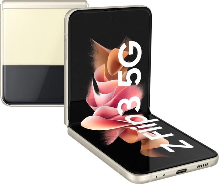 Actual product image Samsung Galaxy Z Flip3 5G EU (256 GB, Cream, 6.70", SIM + eSIM, 12 Mpx, 5G)