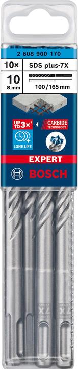 Produktbild Bosch Professional Zubehör EXPERT SDS plus-7X Hammerbohrer, 10 x 100 x 165 mm, 10-tlg. (10 mm)