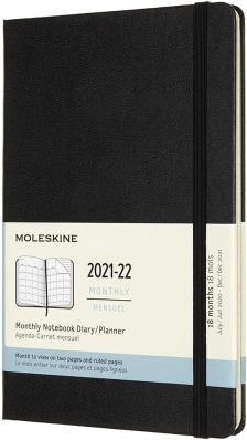 Produktbild Moleskine Monatskalender L 21/22 A5 850352 18M HC schwarz 1M/2S, liniert (A5, Englisch)