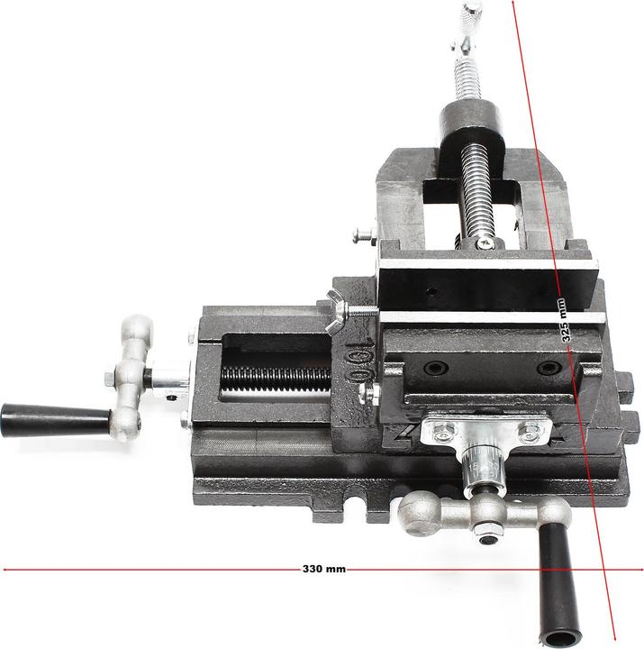 Produktbild Wiltec Maschinenschraubstock 2 Achsen 100mm Schraubstock Kreuztisch Frästisch Werkbank