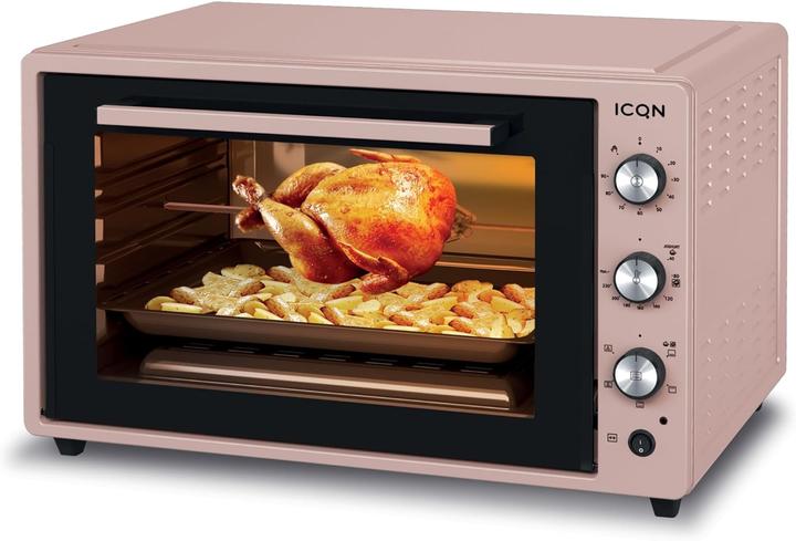 Image du produit Icqn XXL Vrijstaande Oven - 60L - Convectie Mini Oven - Hetelucht /u0026 Grillfunctie - Gemailleerde Holt