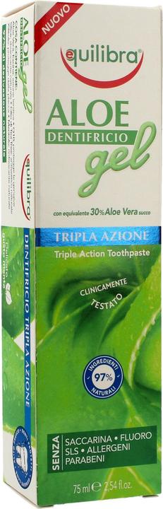 Productafbeelding Equilibra Aloë Gel Triple Action Tandpasta In Tanden Over Actie Aloë Vera 75Ml (75 ml)