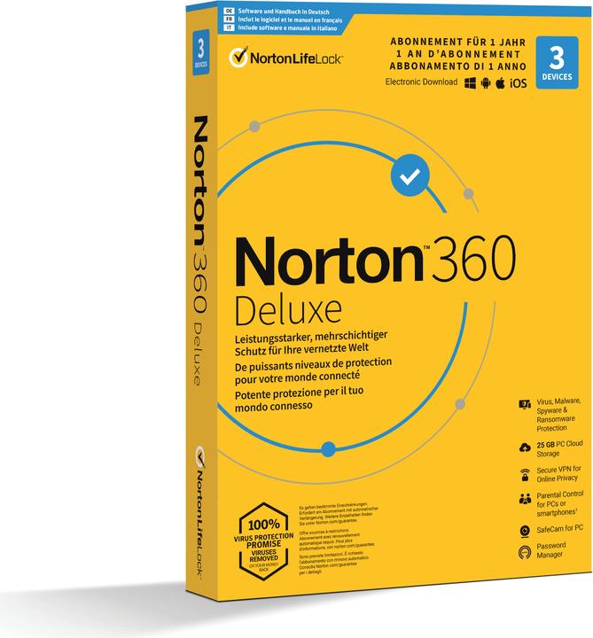 Produktbild Norton 360 Deluxe (3 User, 12 Monate)