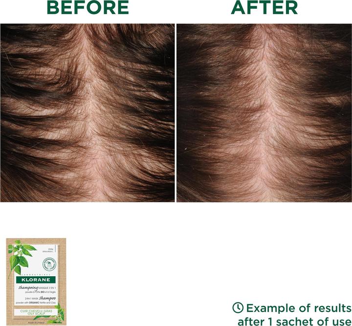 Actual product image Klorane Shampoo-powder mask with organic nettle (24 ml, Liquid shampoo)