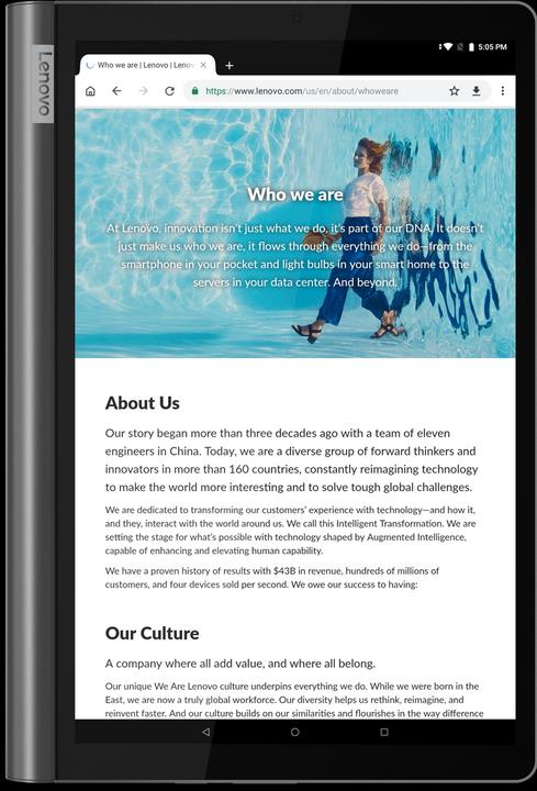 Actual product image Lenovo Yoga Smart Tab (WLAN only, 10.10", 64 GB, Grey)