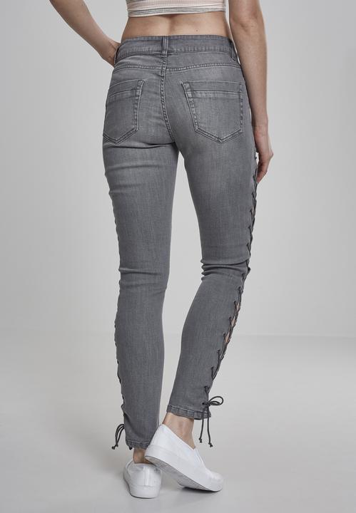 Actual product image Urban Classics Ladies Denim Lace Up Skinny Pants (29)