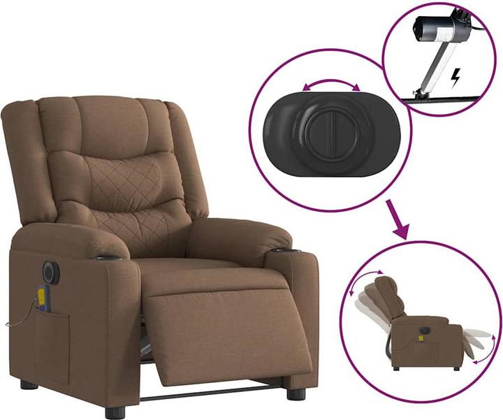 Immagine prodotto VidaXL Sedia da massaggio elettrica in tessuto marrone