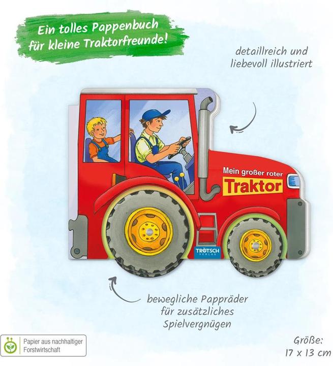 Actual product image Cardboard Book Wheel Book My Big Red Tractor (German)