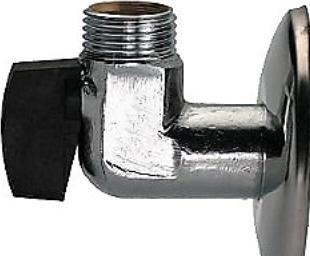 Actual product image Villeroy & Boch Gustavsberg Securex kuglehane vinkelløbende med kontraventil, incl. roset 65 mm. 1/2" forkromet med