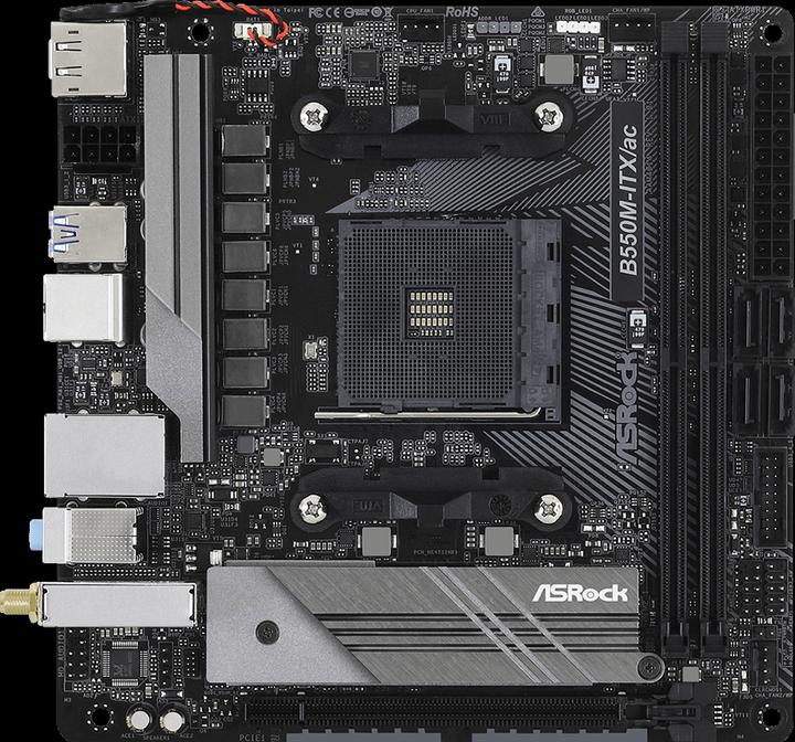 Actual product image AsRock B550M-ITX/ac (AM4, AMD B550, Mini-ITX)