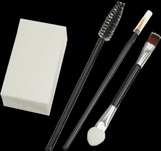 Schwämmchenecke, Einweg Wimpernroller + Einweg Eyeliner, Lidschatten/Applica.