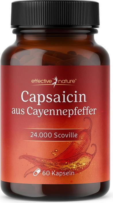 Actual product image Effective Nature Capsaicin from cayenne pepper (60 Piece, Capsules)