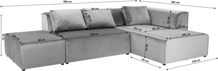 Produktbild Kare Design Ottomane Infinity Grau Rechts (Liege)