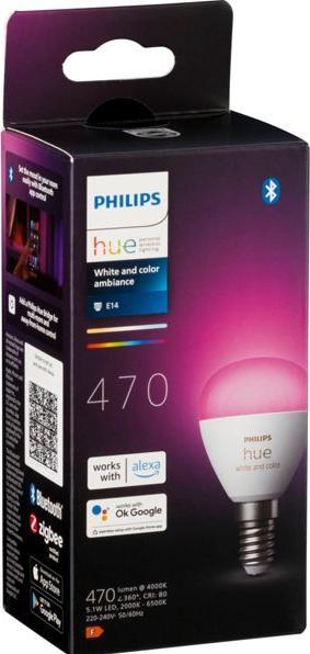 Produktbild Philips Hue White & Color Ambiance Luster (E14, 18360000 W, 470 lm, 1 x, F)