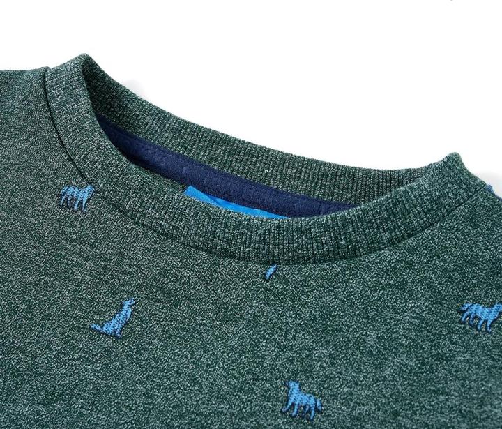 Immagine prodotto VidaXL Felpa da bambino verde scuro melange 140,Materiale: 50 (140)