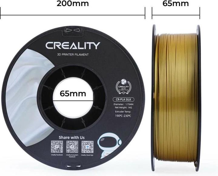 Actual product image Creality Silk Gold (PLA, 1.75 mm, 1000 g, Gold)