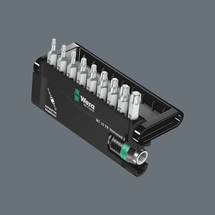 Actual product image Wera Bit-Check 10 TX Universal 2 (Hexagon socket TX M10, Hexagon socket TX M15, Hexagon socket TX M20, Hexagon socket TX M30, Hexagon socket TX M6, Hexagon socket TX M8, Hexagon socket TX M9, Hexagon socket TX M25, Hexagon socket TX M40)