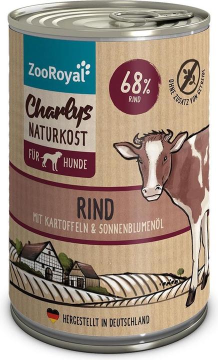 Zooroyal Charlys Naturkost beef with potato & sunflower oil (Adult, 6 pcs., 2400 g)